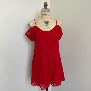 WAYF - Red lace dress